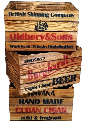 Geflammte whisky holzkisten - whisky,