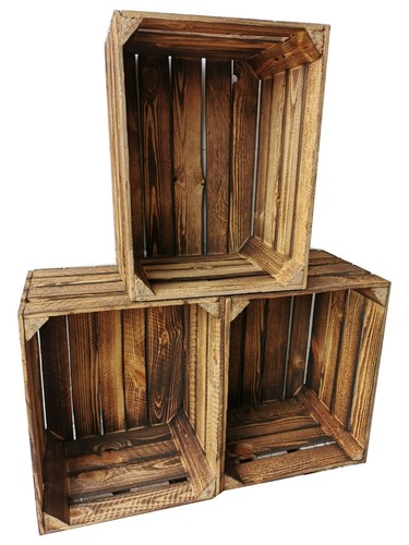 3er set holzkisten obstkisten - holzkisten,