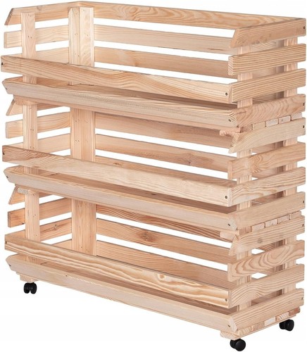 Groß obstkiste holz rollen - groß,